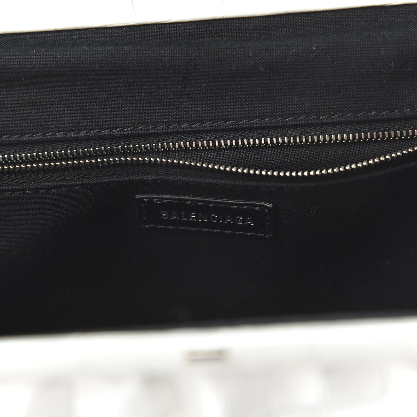 Shiny Supple Calfskin Logo Crocodile Embossed XL Cloud Clutch White