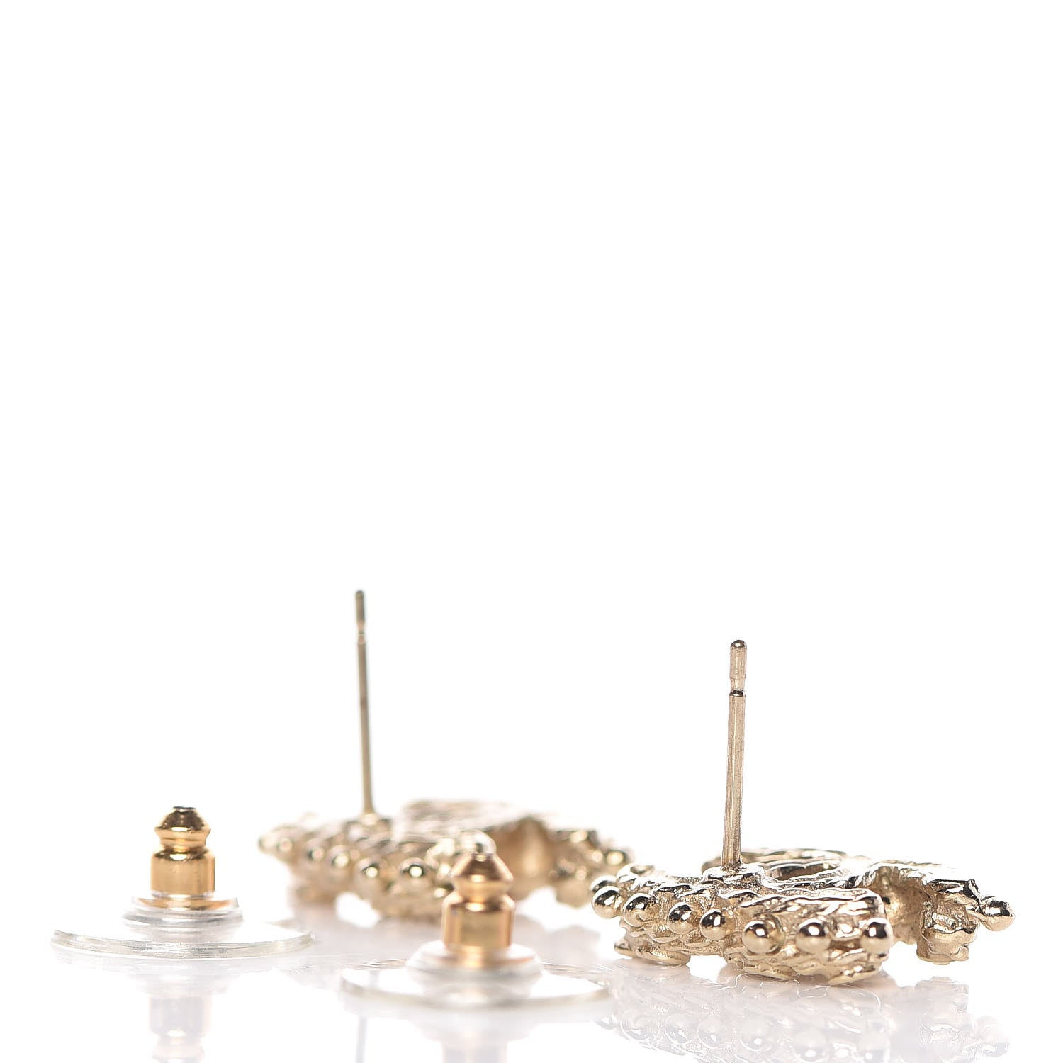 Chanel Crystal CC Earrings Gold 3 of 3
