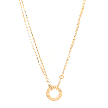 Cartier 18K Yellow Gold 2 Diamond LOVE Necklace 1 of 4