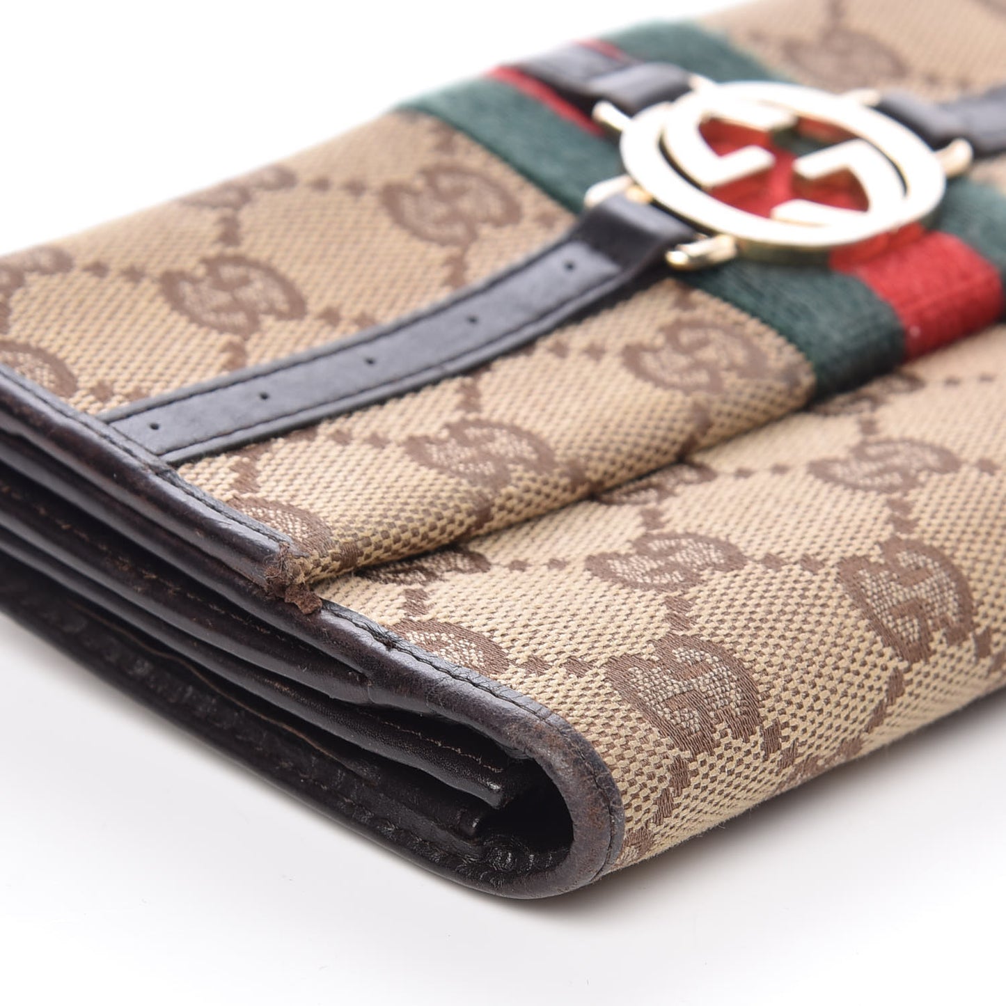 Monogram Web GG Reins Wallet Dark Brown
