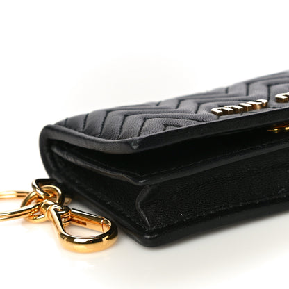 Miu Miu Nappa Impunture Flap Card Holder Key Ring Black 11 of 16
