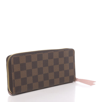 Louis Vuitton Damier Ebene Clemence Wallet Rose Ballerine 5 of 14
