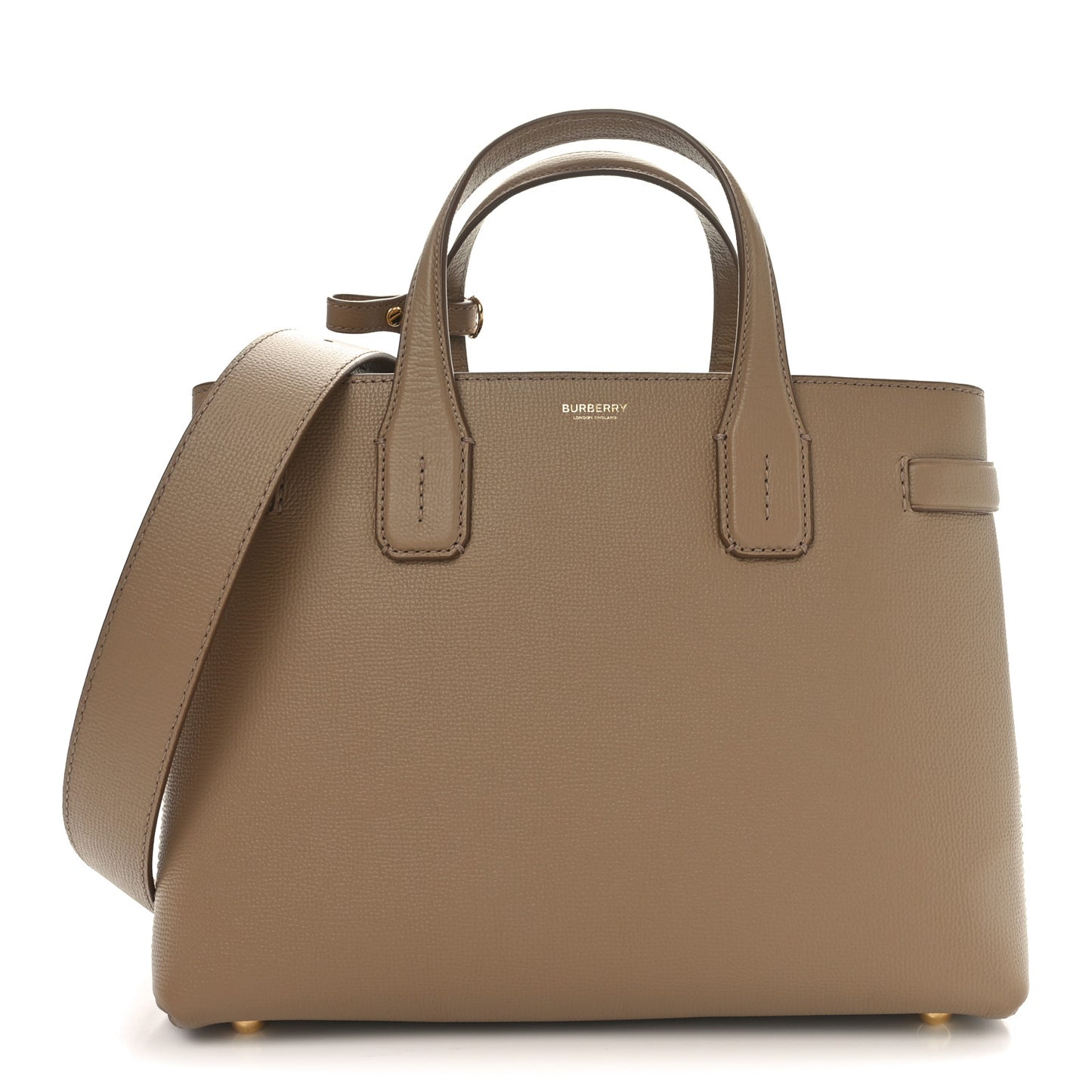 Derby Calfskin House Check Medium Banner Tote Camel
