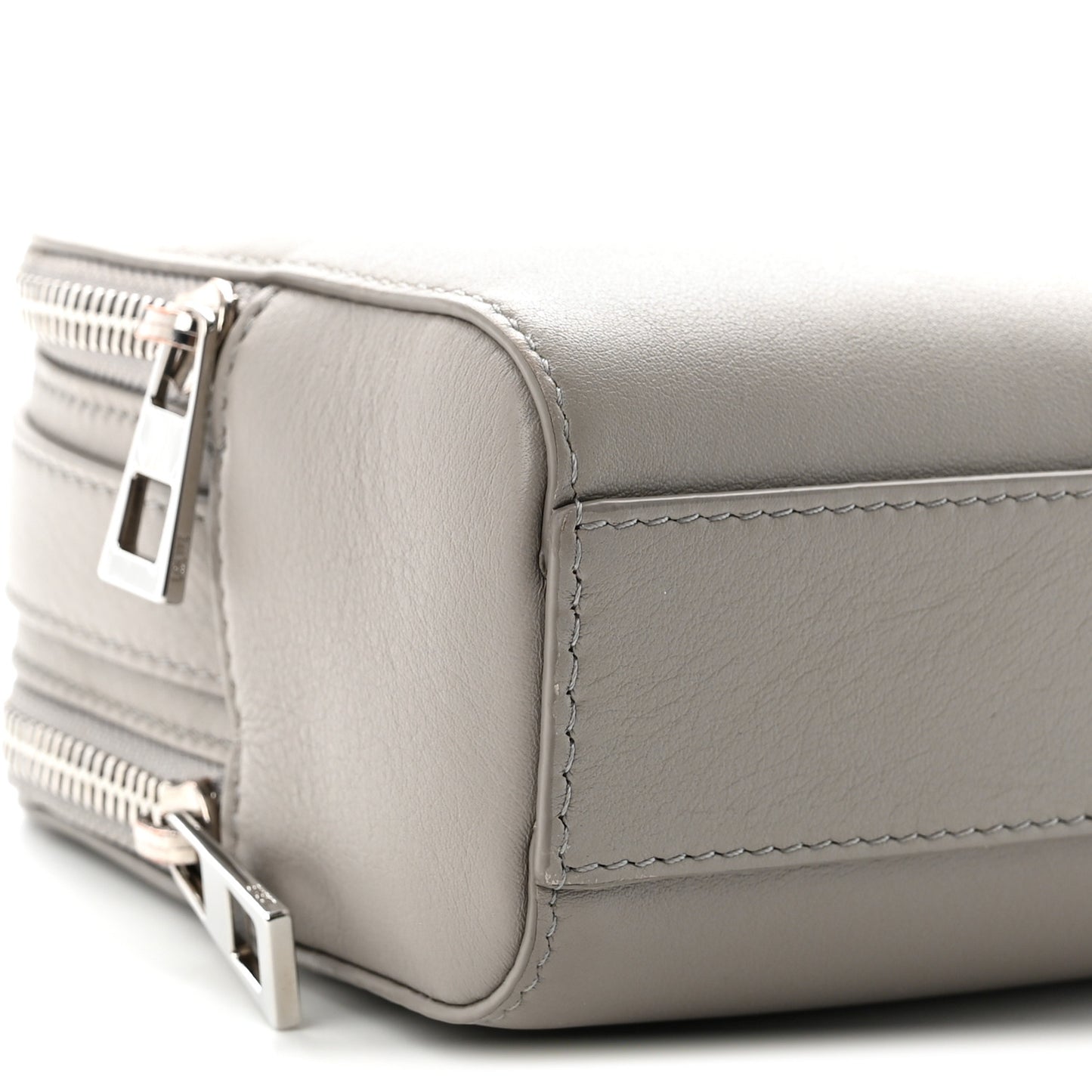 Satin Calfskin Mini Camera Bag Shell Grey
