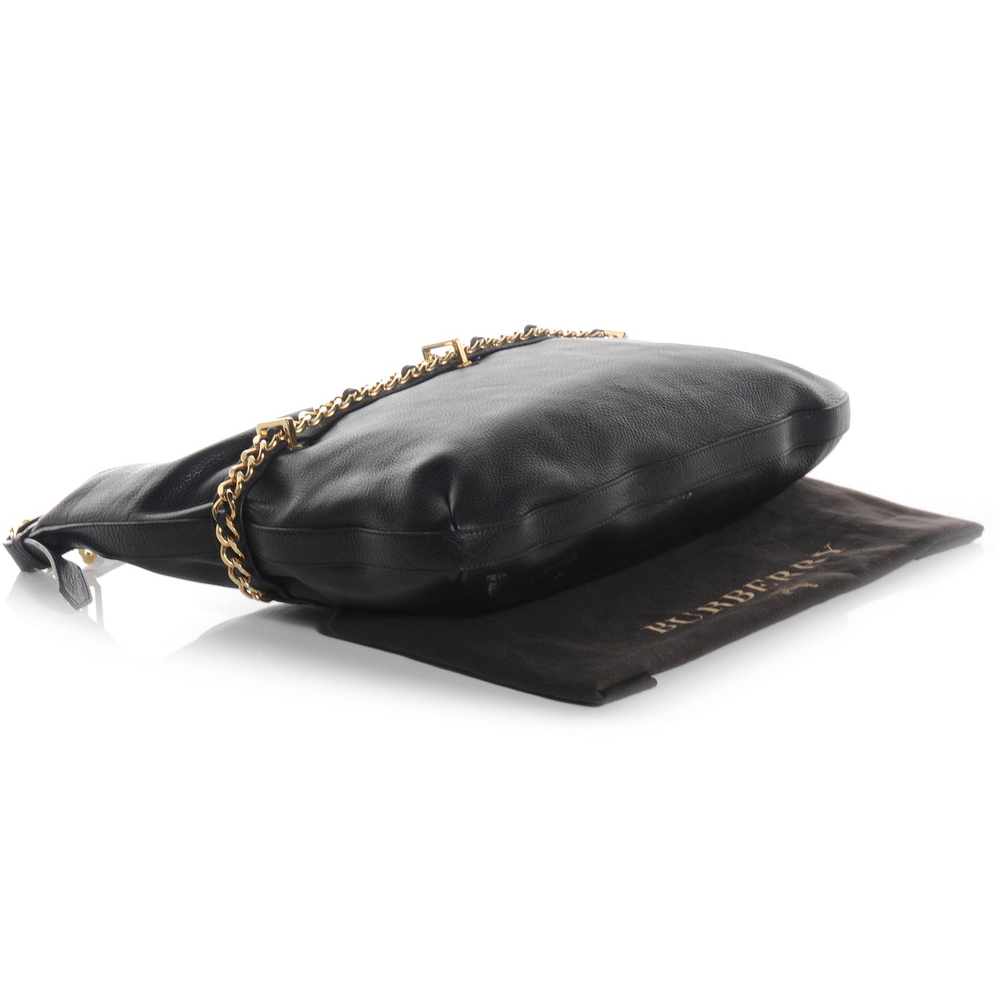 Leather Chain Hobo Black