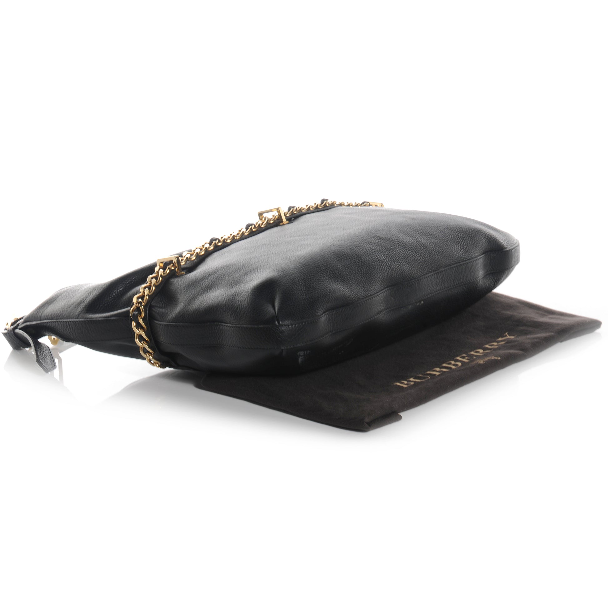 Burberry Leather Chain Hobo Black 4 of 7