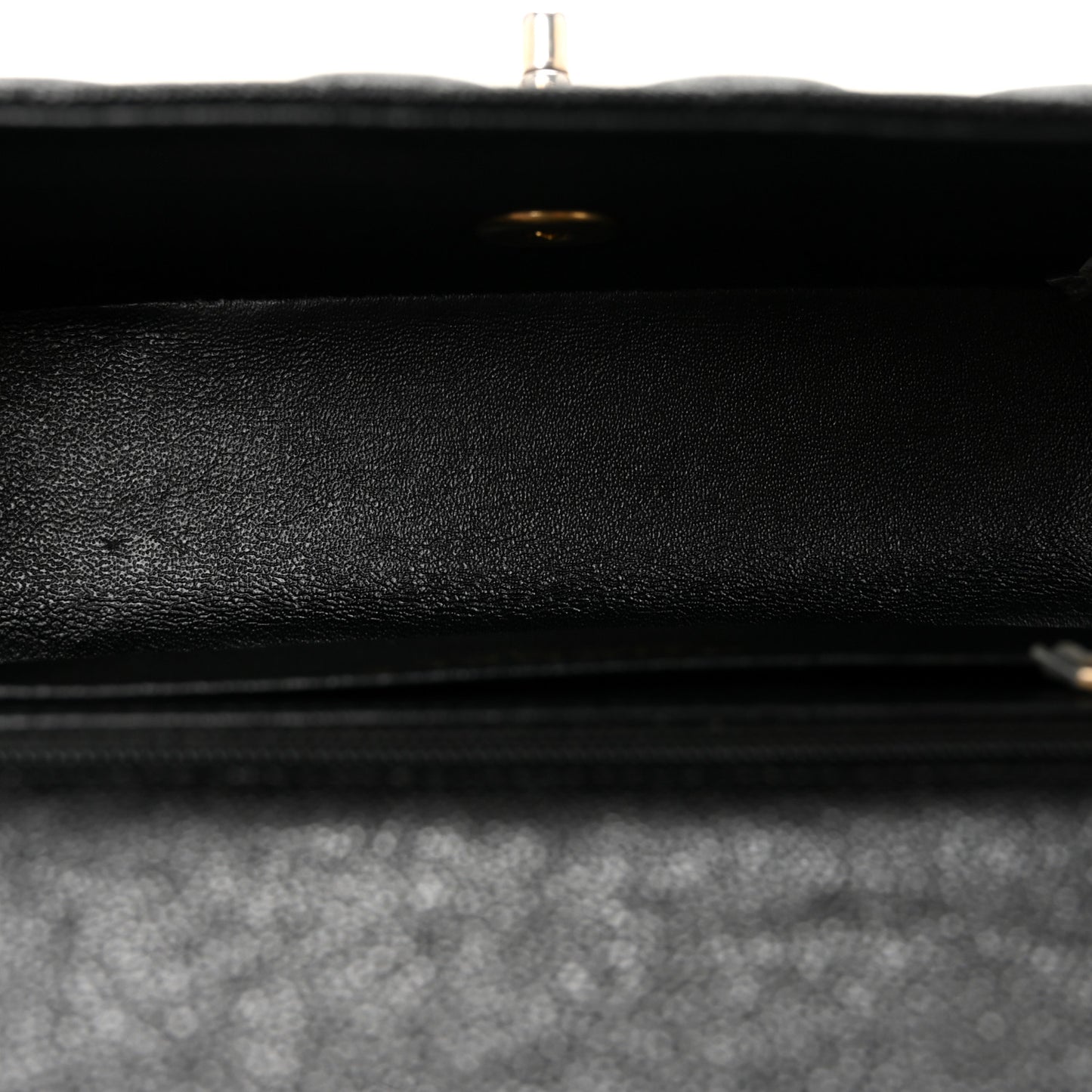 Caviar Quilted Mini Top Handle Rectangular Flap Black