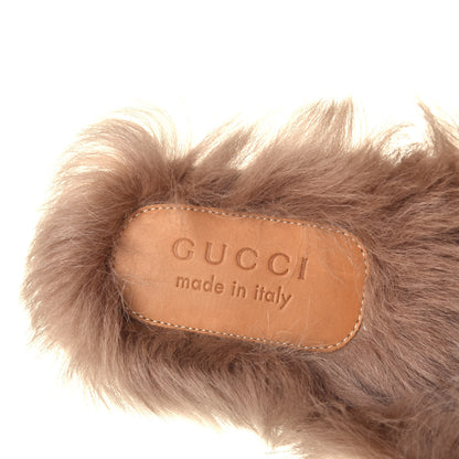 Gucci Goatskin Fur Web GG Mens Princetown Slippers 8 Black 7 of 7