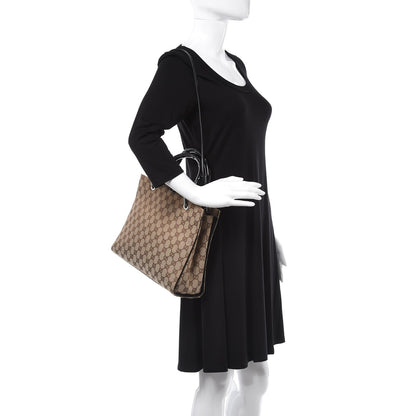 Gucci Monogram Bamboo Top Handle Tote Black 3 of 9