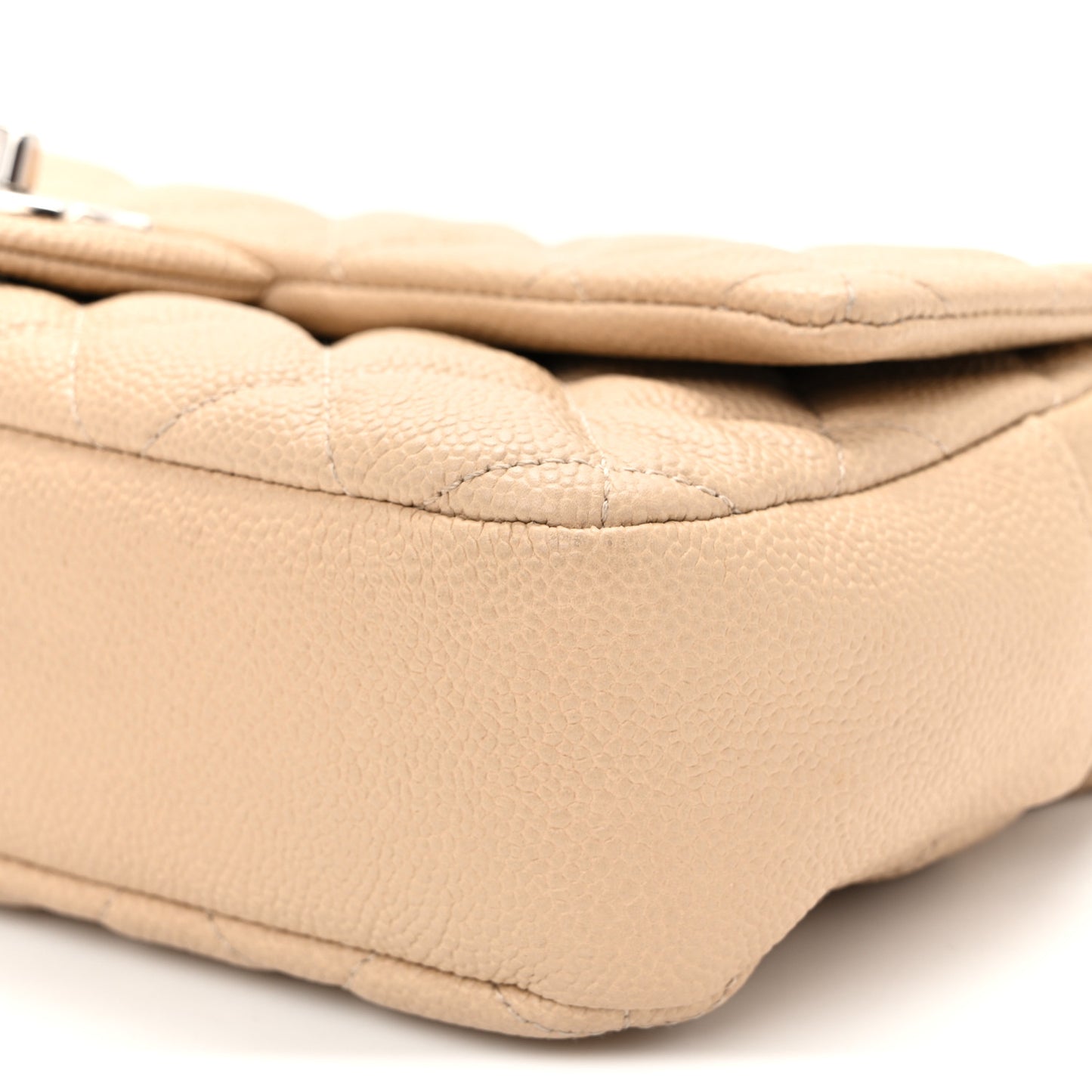 Caviar Quilted Medium Easy Flap Beige