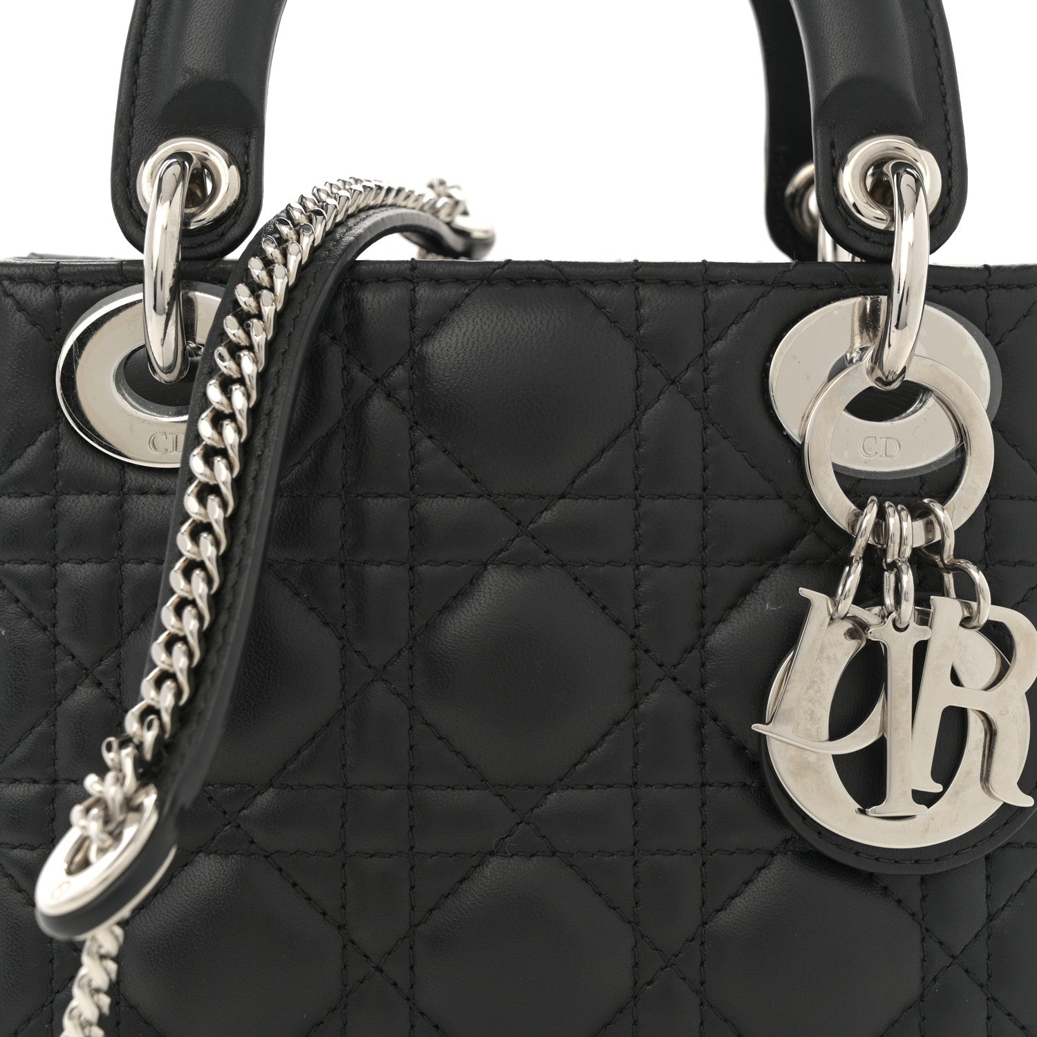 Christian Dior Lambskin Cannage Mini Lady Dior Black 8 of 10