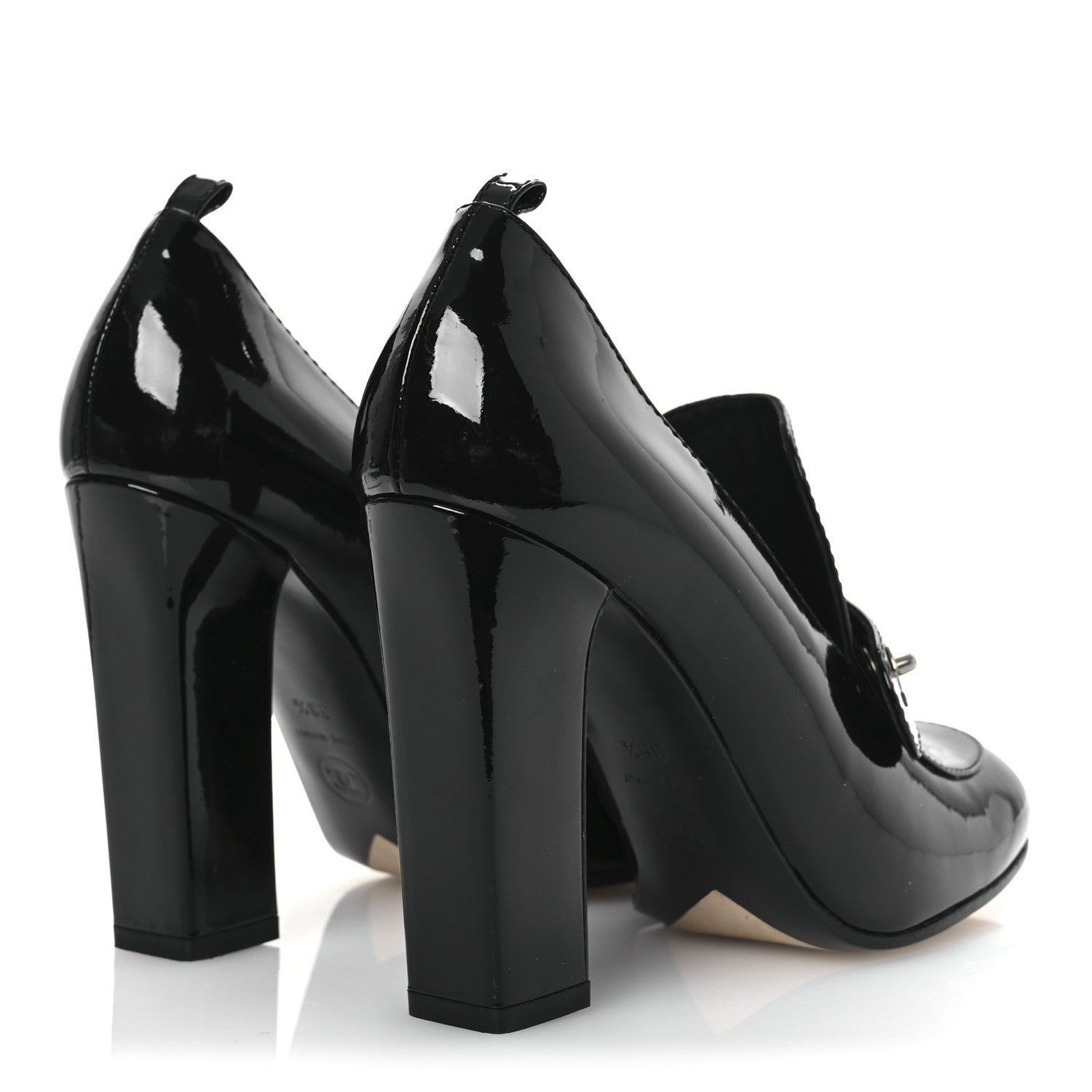 Chanel Patent CC Pumps 38.5 Black 5 of 11
