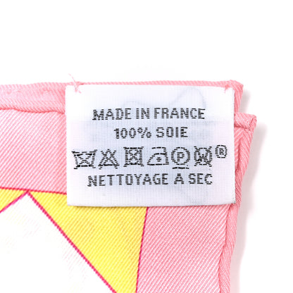 Hermes Silk L'Epopee D' Hermes Detail Scarf 70 Rose Buvard Orange Bleu 3 of 5