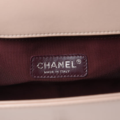Chanel Calfskin Chevron Quilted Medium Boy Flap Light Beige 6 of 10