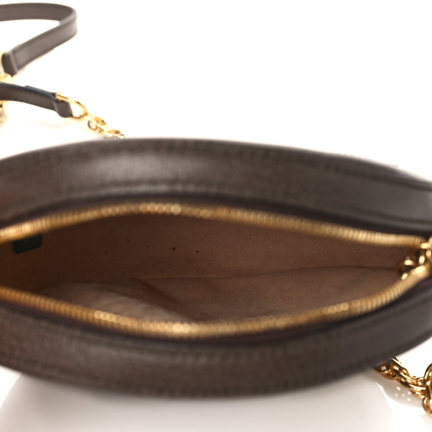 Gucci GG Supreme Monogram Web Mini Ophidia Round Shoulder Bag Brown 5 of 12