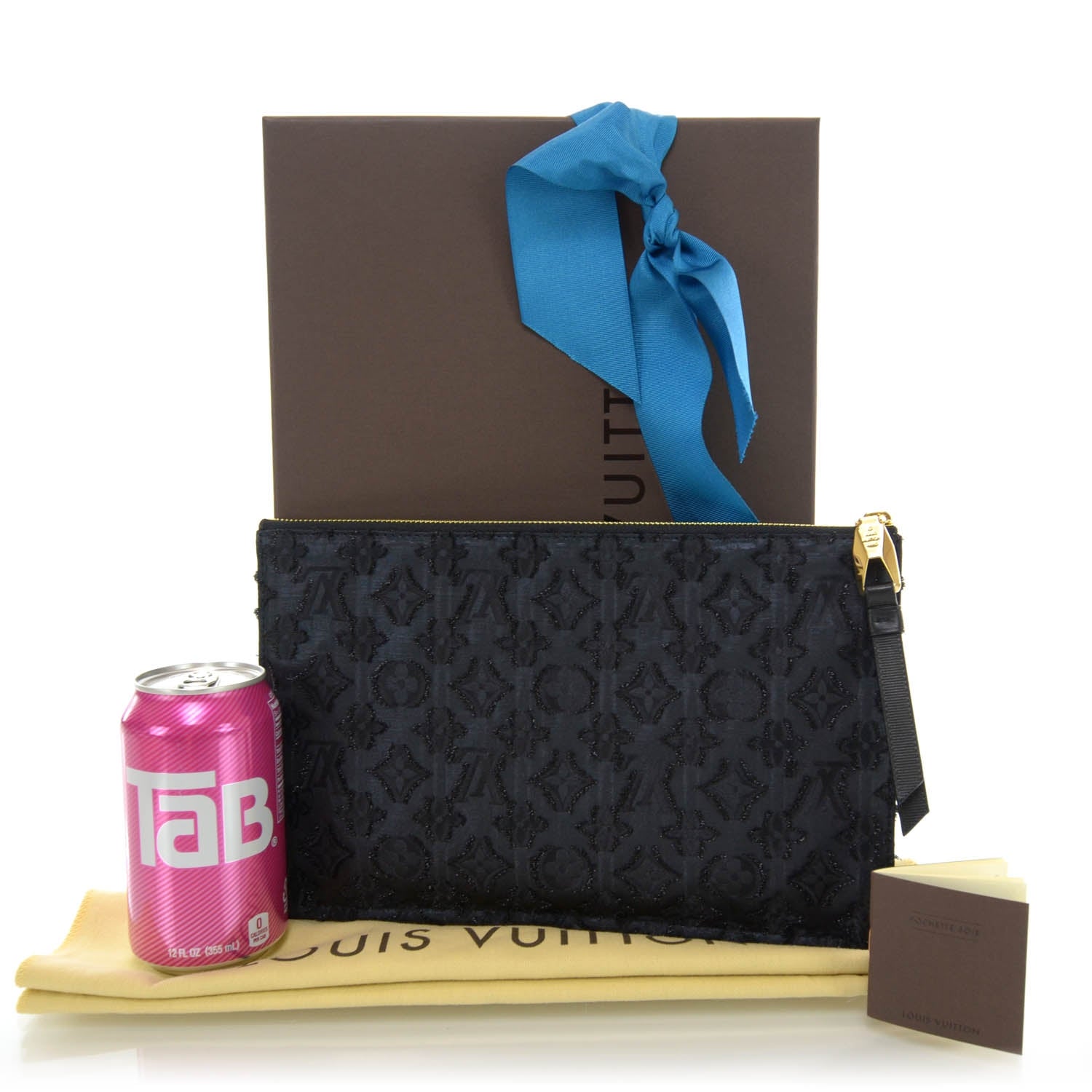 Louis Vuitton Monogram Lurex Flat Zip Pochette Noir 2 of 8