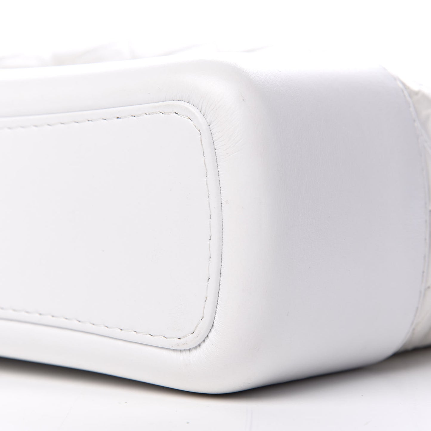 Aged Calfskin Quilted Large Gabrielle Hobo White