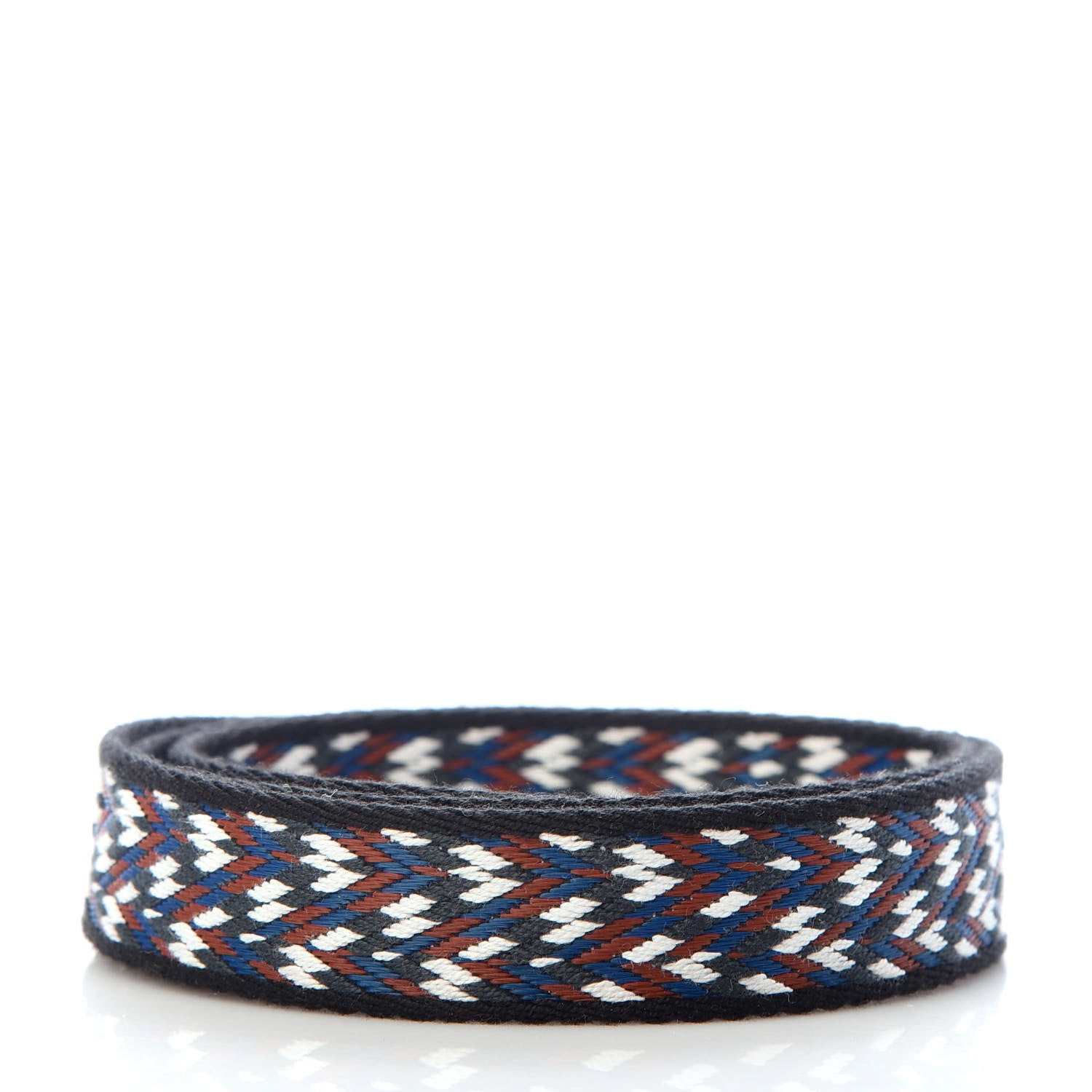 Hermes Toile Swift 25mm Sangle Cavale Shoulder Strap Black White Deep Blue 2 of 5