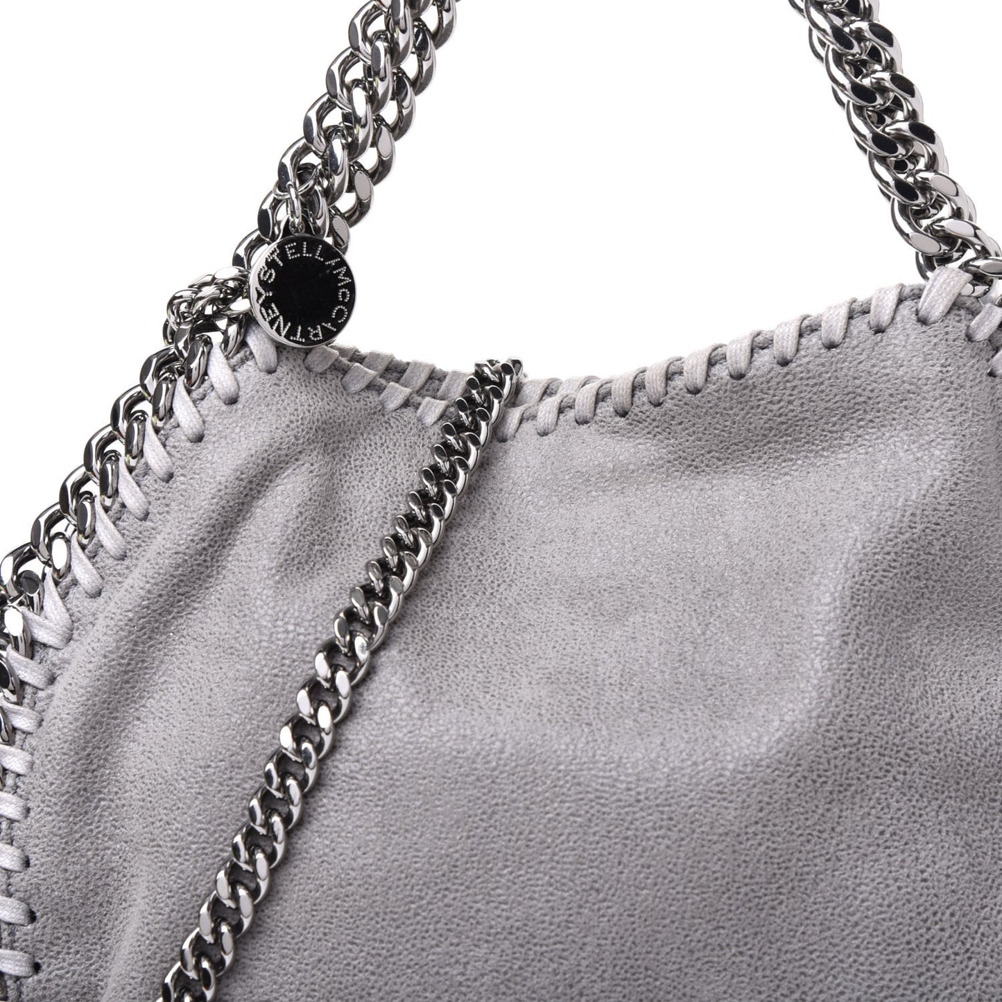Shaggy Deer Mini Falabella Fold Over Tote Light Grey