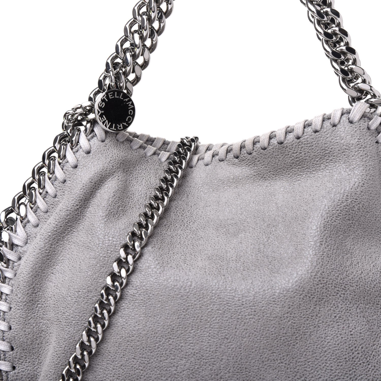 Stella McCartney Shaggy Deer Mini Falabella Fold Over Tote Light Grey 9 of 9