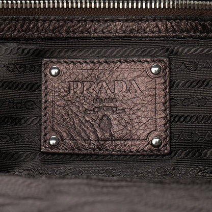 Prada Metallic Vitello Daino Hand Bag Piombo 6 of 22