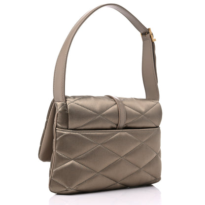 Saint Laurent Satin Quilted Le 57 Diamond Shoulder Bag Mouse 3 of 9