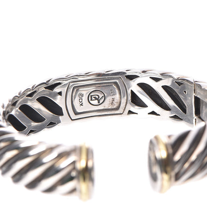 David Yurman Sterling Silver 18K Yellow Gold 15mm Sculpted Cable Cuff 5 of 5