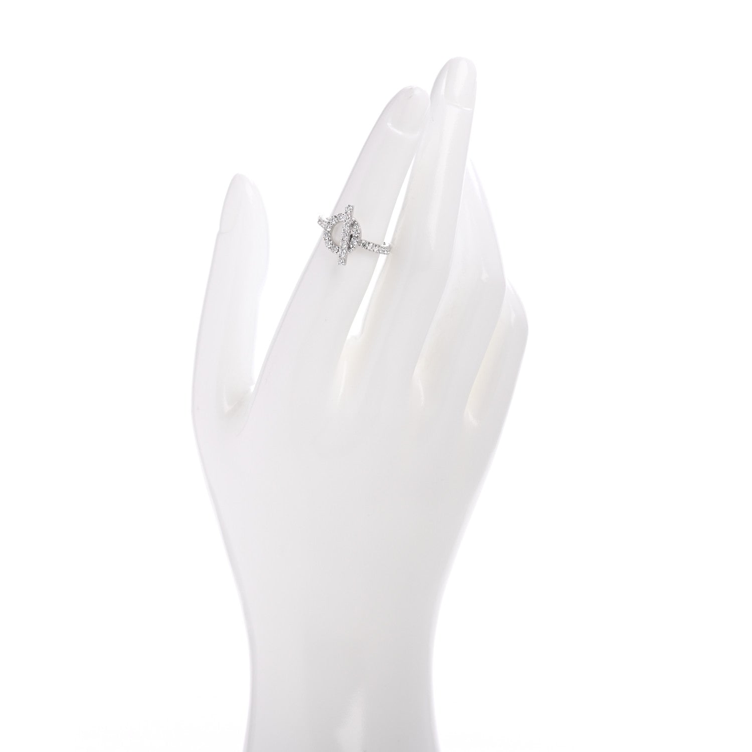 Hermes 18K White Gold Diamond Finesse Ring 50 5.25 2 of 6