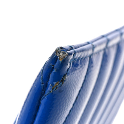Saint Laurent Grain De Poudre Chevron Monogram Bill Pouch Neon Blue 13 of 13