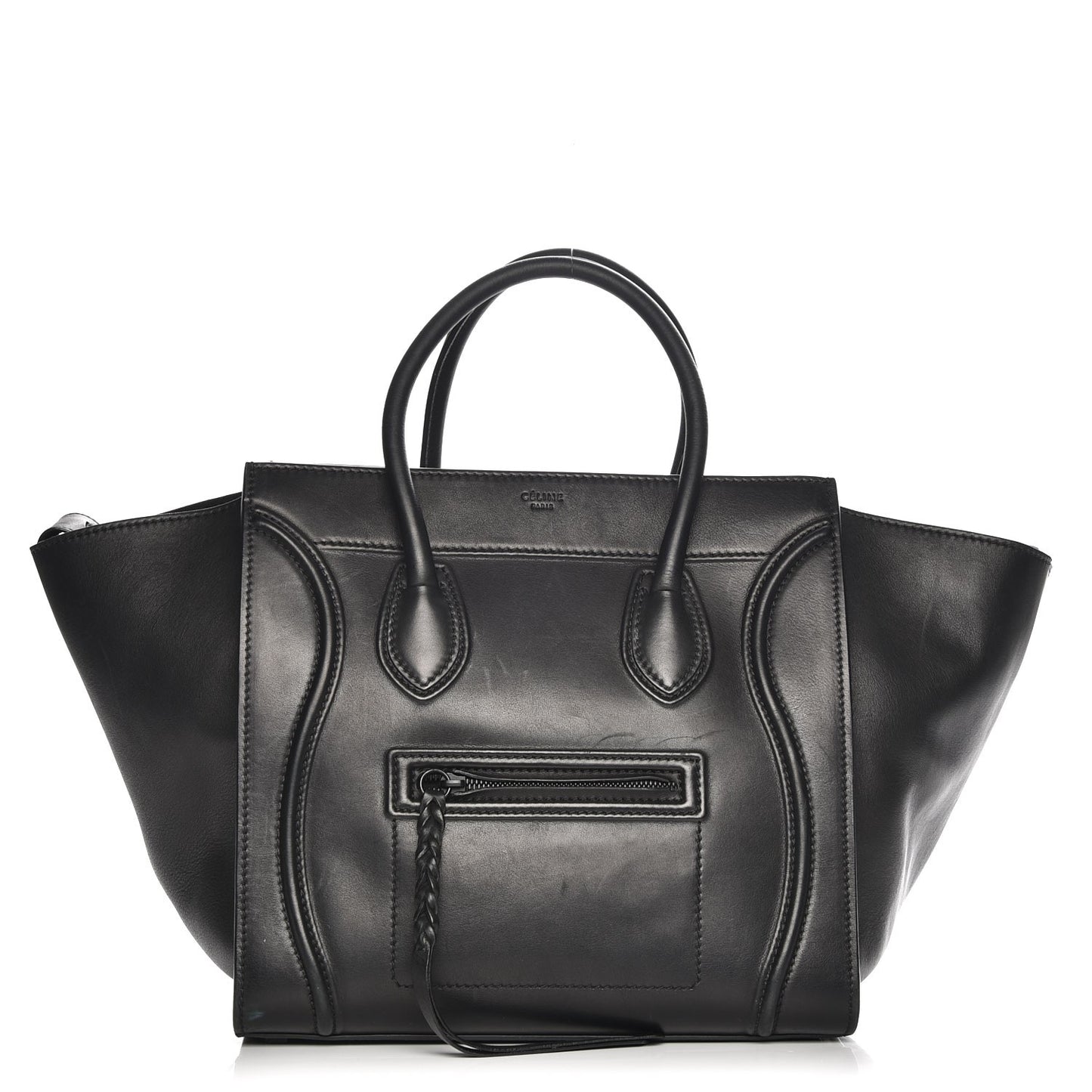 Supple Calfskin Medium Phantom Luggage Black