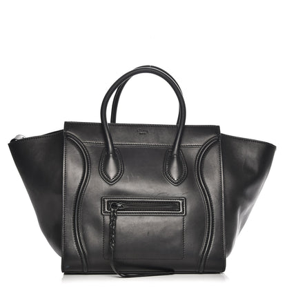Celine Supple Calfskin Medium Phantom Luggage Black 1 of 8