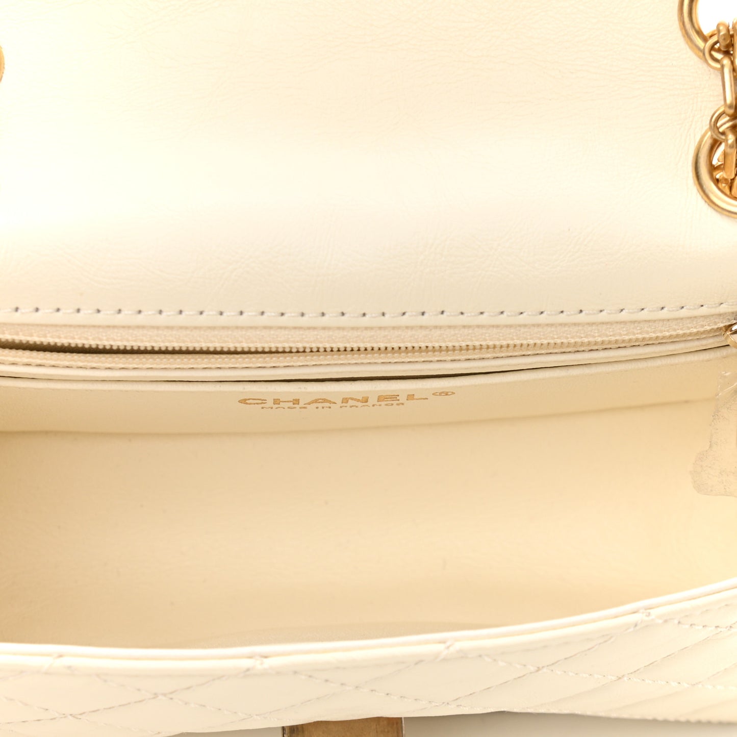 Aged Calfskin Quilted 2.55 Reissue Mini Flap White