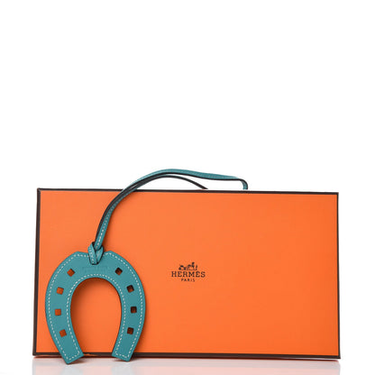 Hermes Swift Paddock Horseshoe Bag Charm Bleu Paon 4 of 4