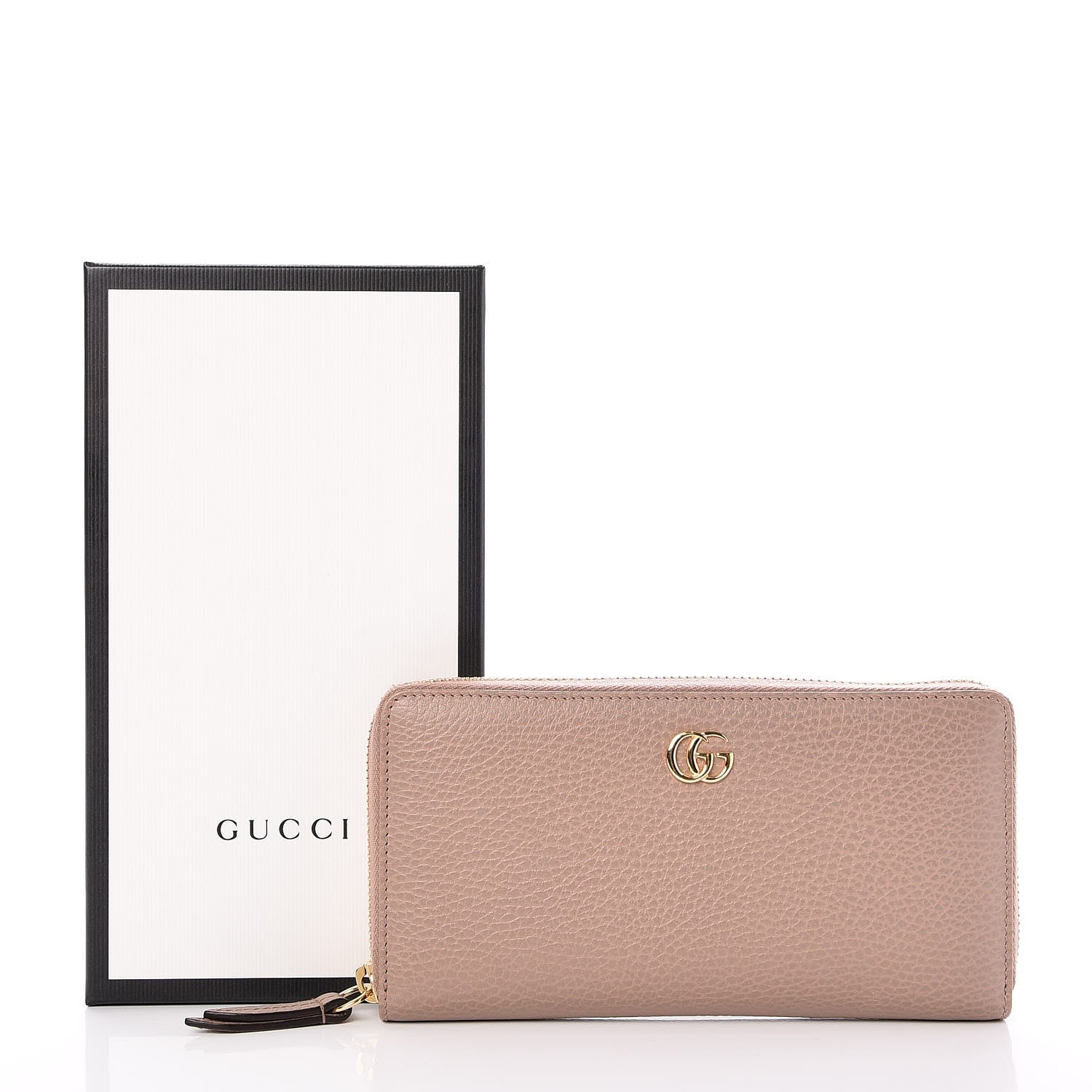 Gucci Dollar Calfskin GG Marmont Zip Around Wallet Porcelain Rose 10 of 10