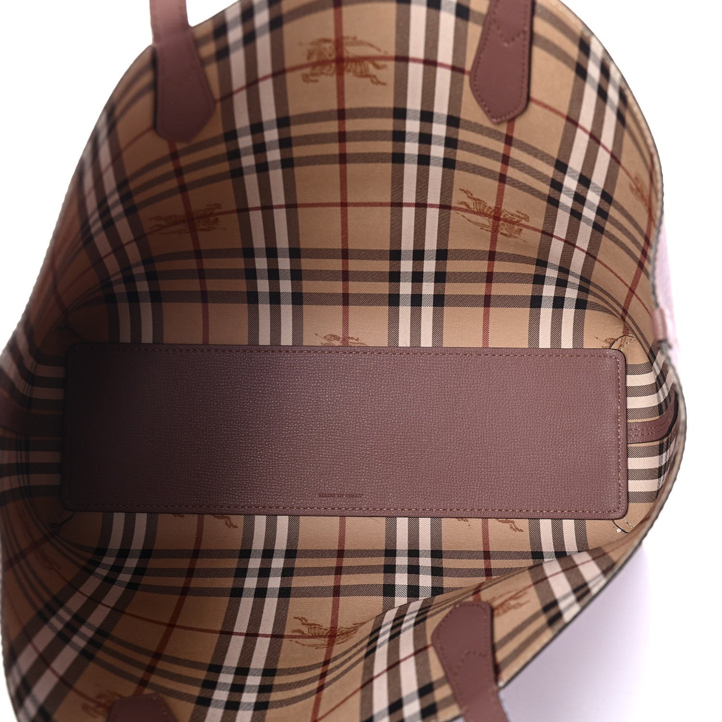 Grainy Calfskin Haymarket Check Medium Reversible Tote Dusty Pink