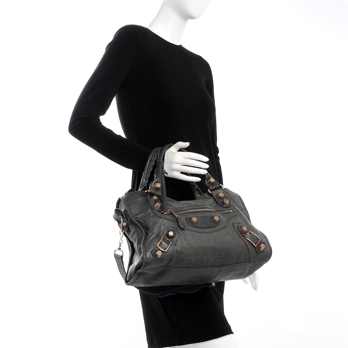 Agneau Giant 21 Rose Gold Hardware City Anthracite
