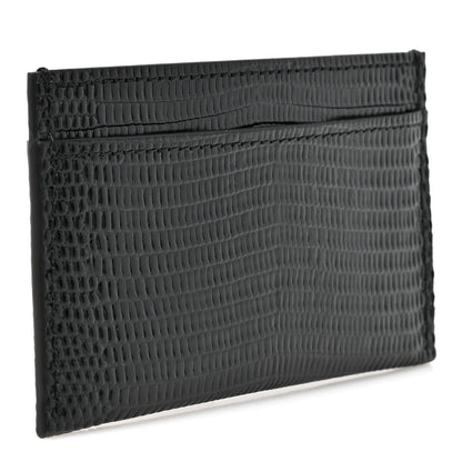 Chanel Calfskin Lizard Embossed Crococo Card Holder Black 3 of 8