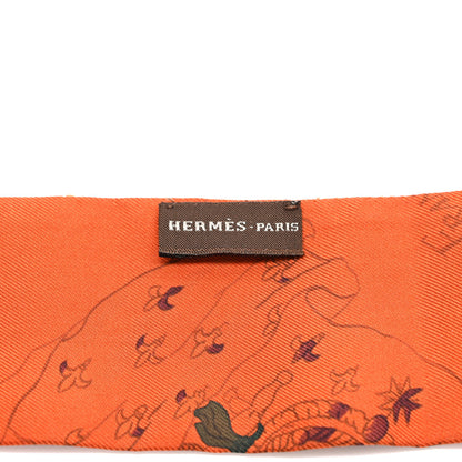 Hermes Silk Pavois Twilly Orange 3 of 4