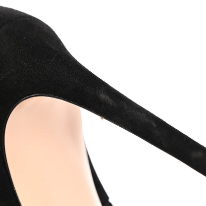 Gucci Kid Scamosciato Removable Web Bow High Heel Pumps 39.5 Black 12 of 19