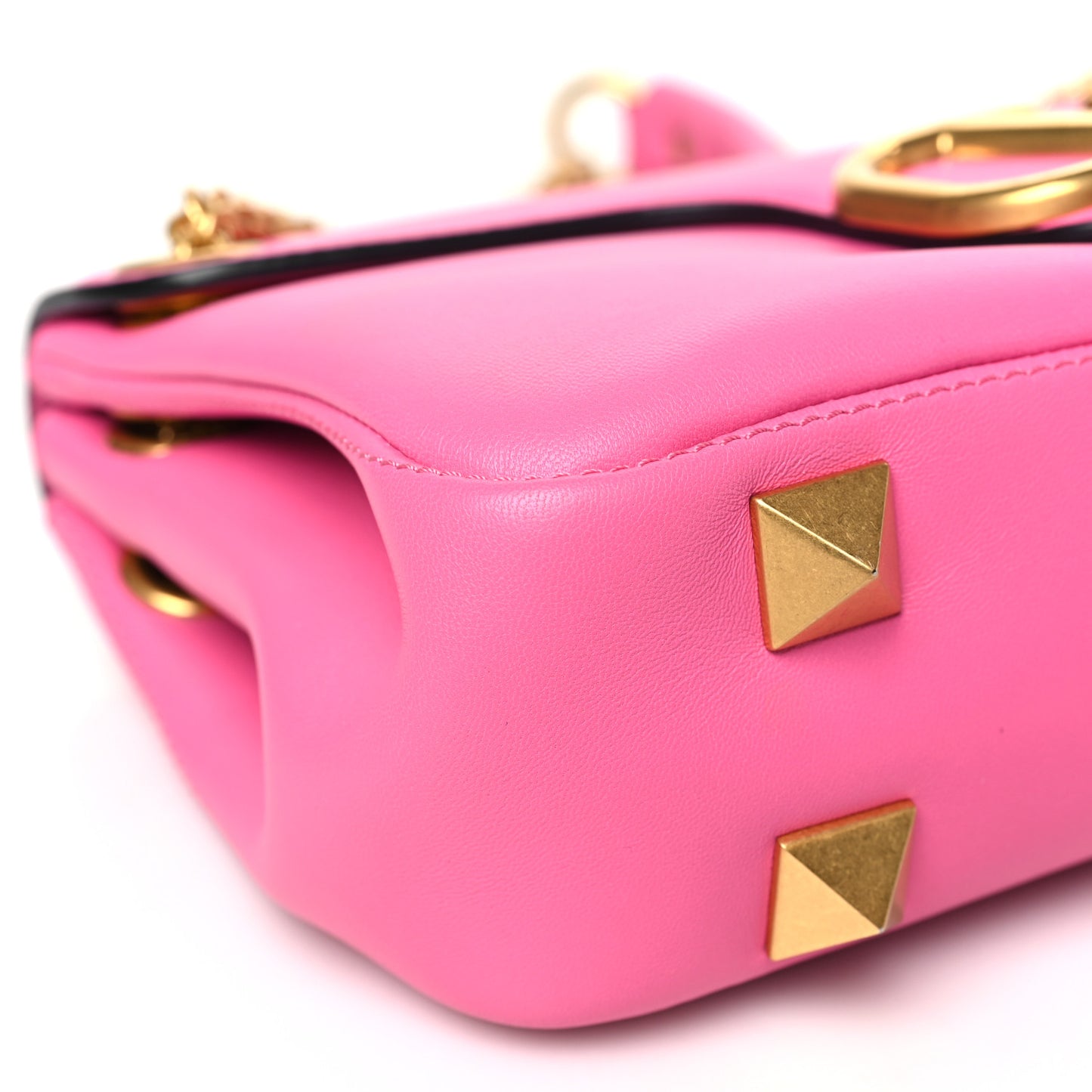 Nappa Stud Sign Shoulder Bag Feminine Pink
