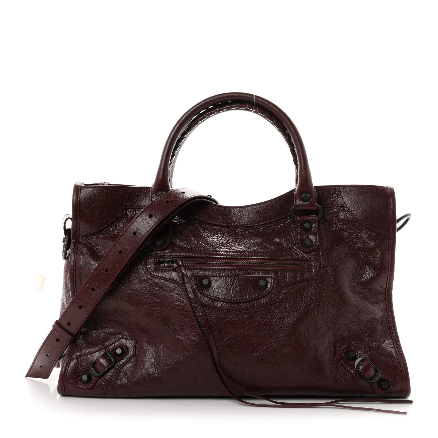 Agneau Lambskin  Classic Hardware Medium Le City Dark Burgundy
