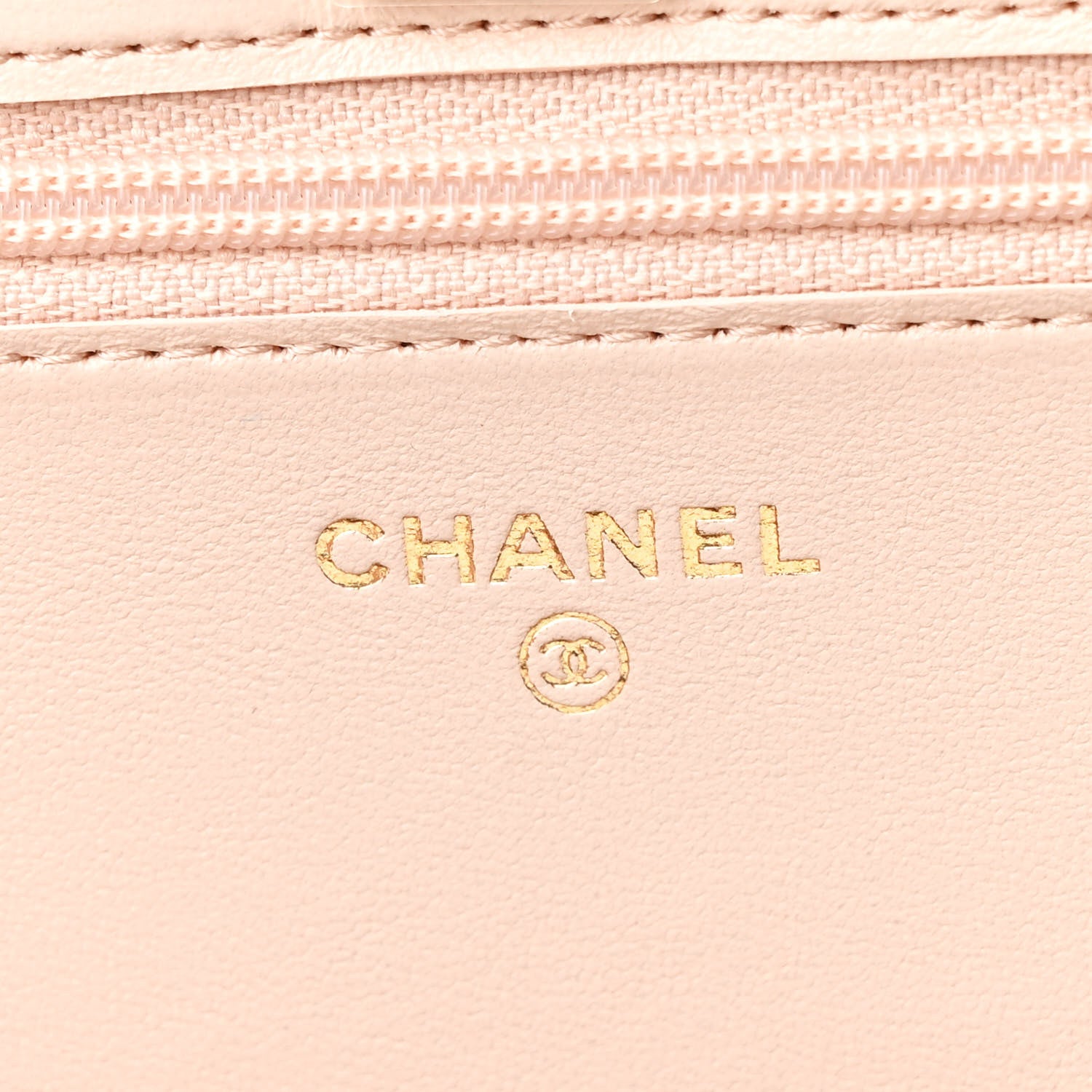 Chanel Lambskin Quilted CC Pearl Crush Wallet on Chain WOC Light Beige 6 of 14