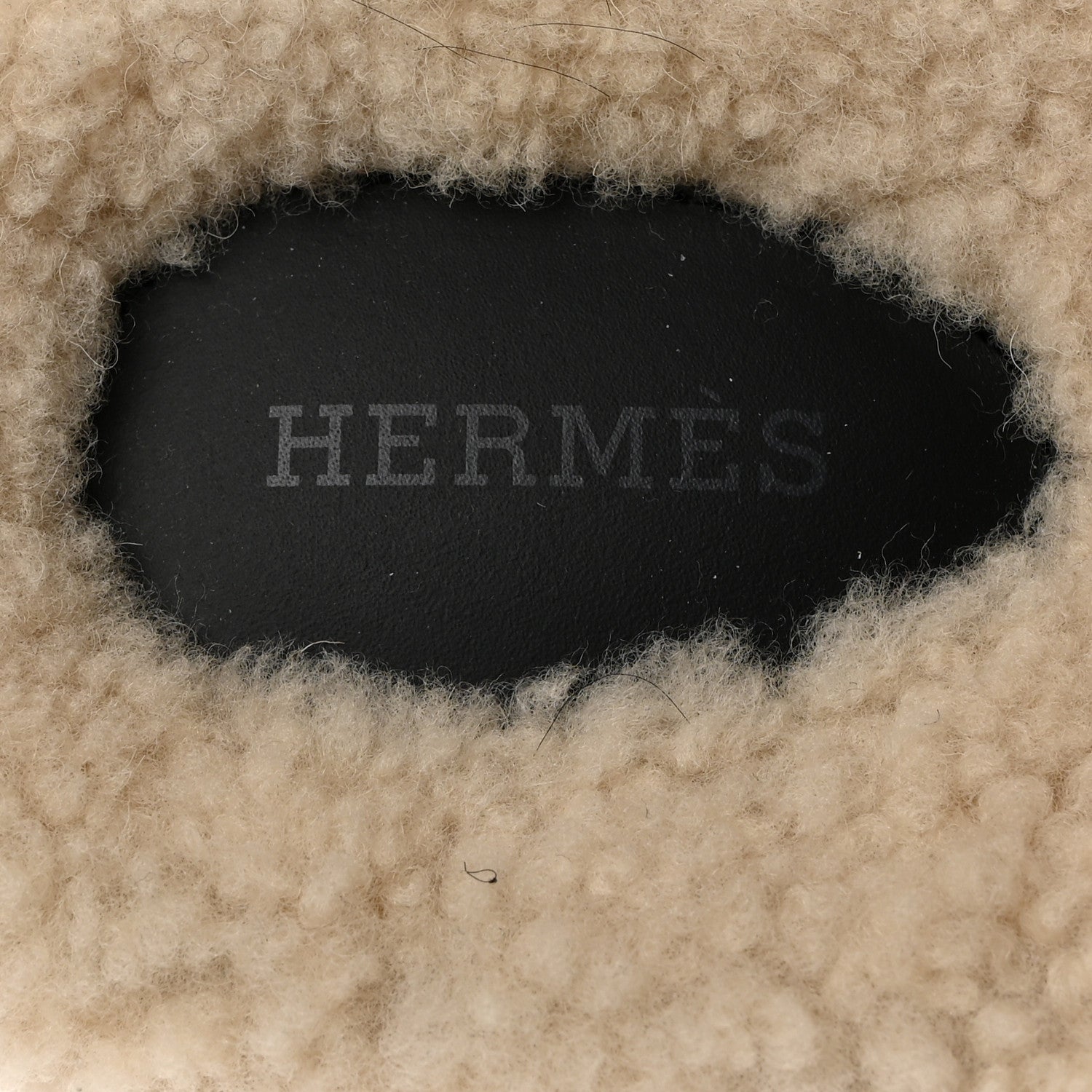Hermes Calfskin Woolskin Mens Chypre Sandals 42 Black Ecru 6 of 9
