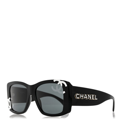 Chanel Acetate CC Logo Square Sunglasses 71472 Black 1 of 8