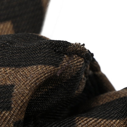 Fendi Silk FF Logo Hair Scrunchie Black Tobacco 4 of 4