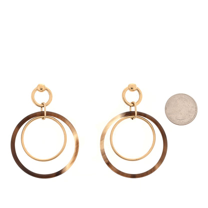 Hermes Permabrass Buffalo Horn Wood Amulette Hoop Earrings 2 of 4