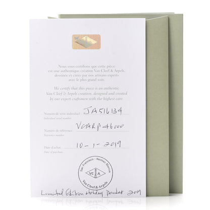 Van Cleef & Arpels 18K Yellow Gold Diamond Celestial Blue Sevres Porcelain Vintage Alhambra Pendant Necklace 7 of 8