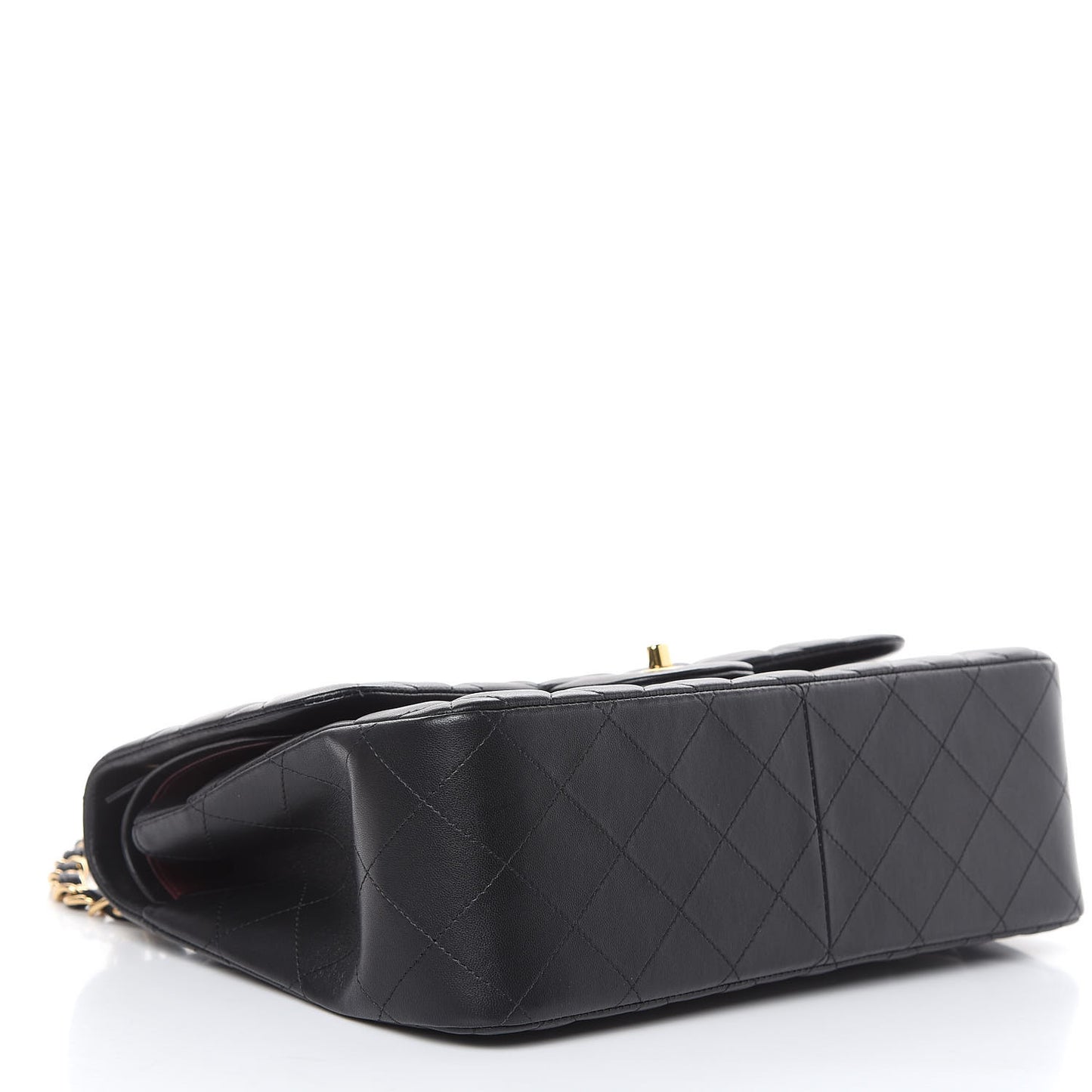 Lambskin Quilted Jumbo Double Flap Black