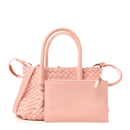Bottega Veneta Calfskin Intrecciato Small Pinacoteca Tote Rose Barolo 3 of 10