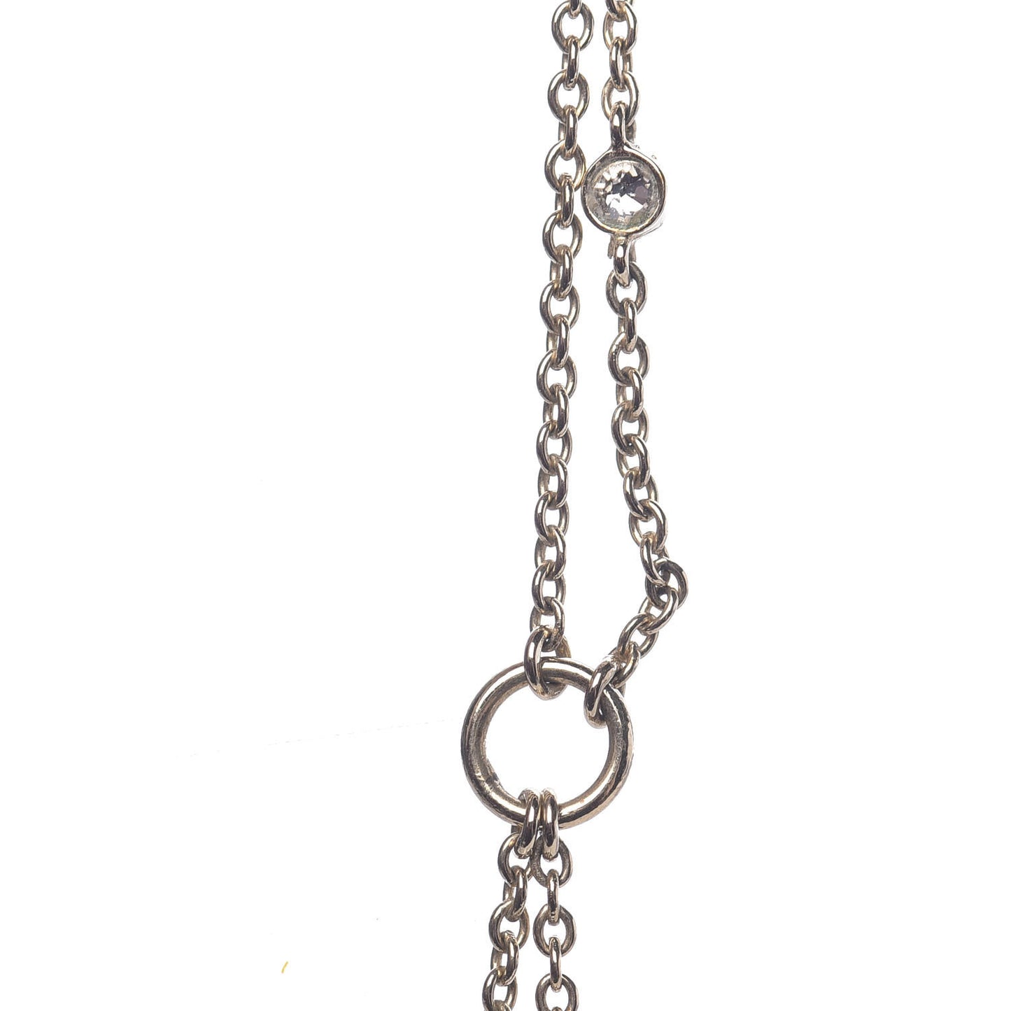 Crystal Pearl Shiny-D Tribal Long Necklace Gold